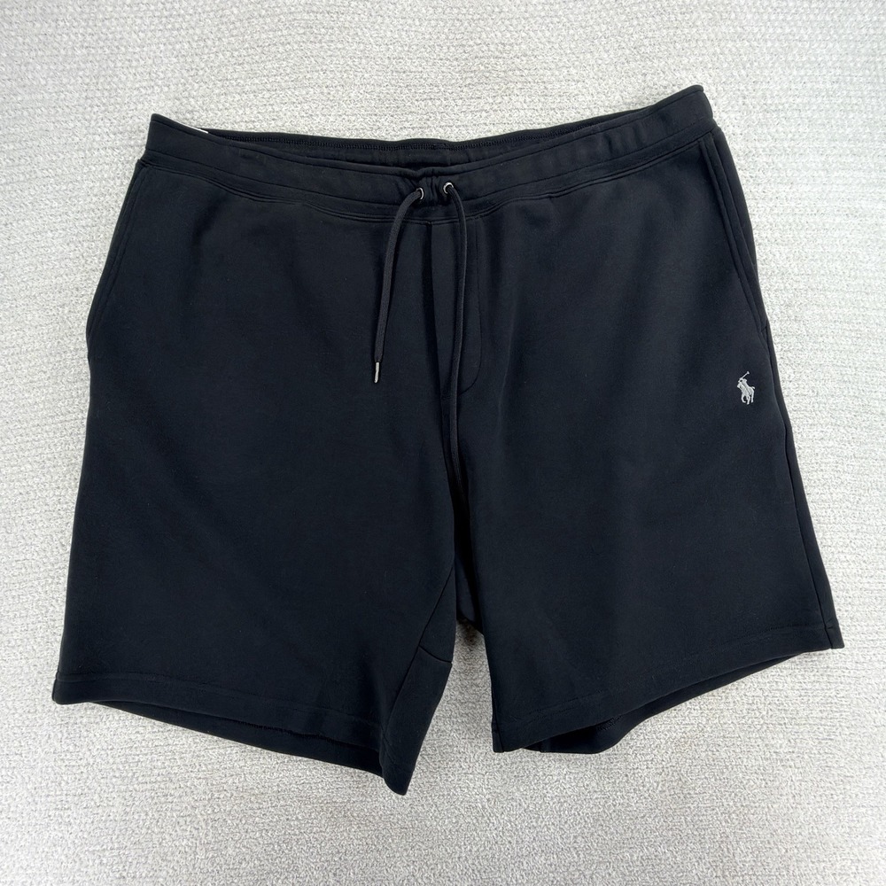 Polo Ralph Lauren Double Knit Sweat Shorts Mens 2XB Black Big Pony Drawstring